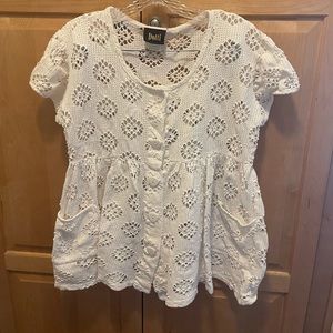 Dotti crochet white top size M
